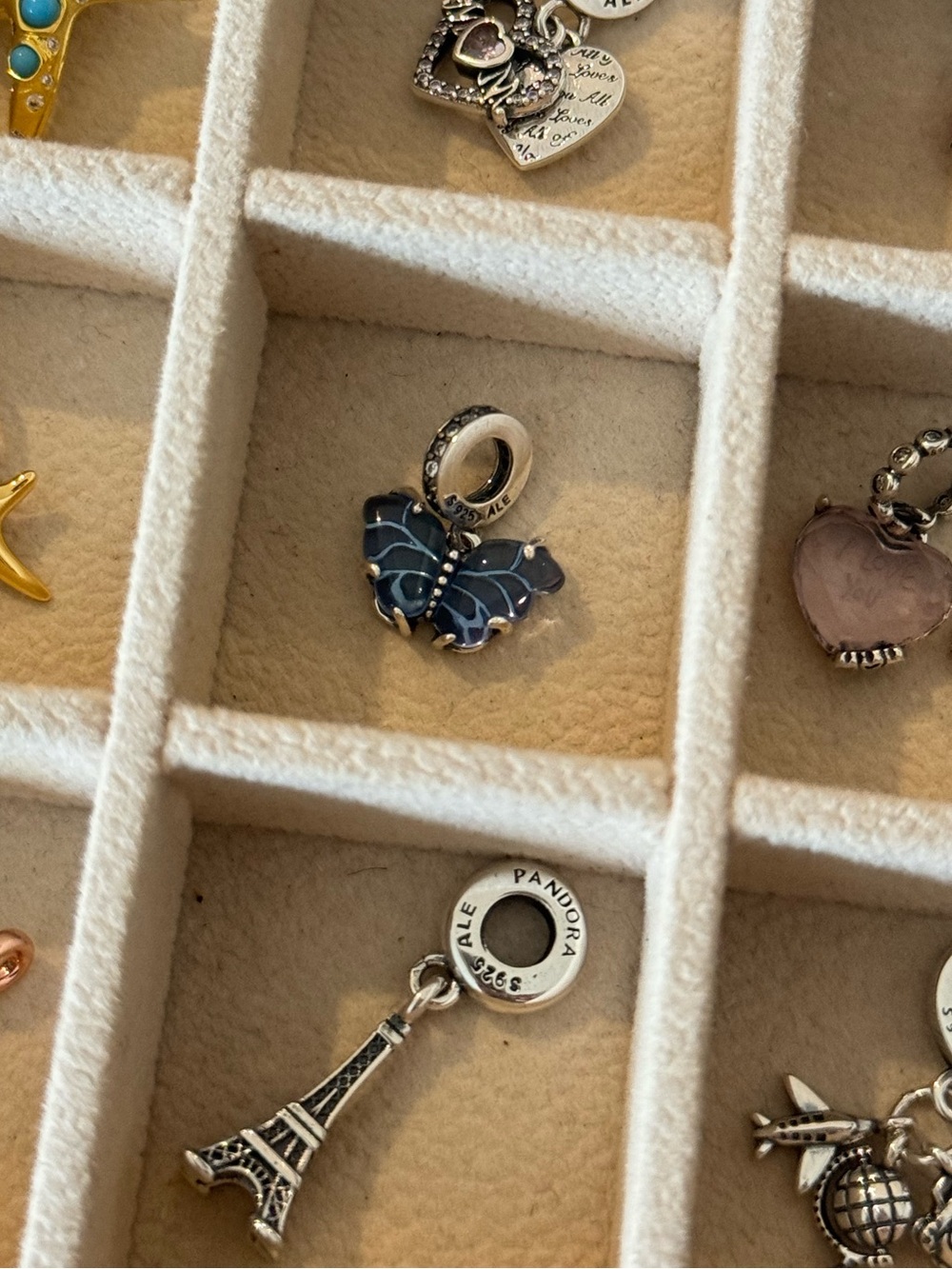 Pandora blue butterfly charm